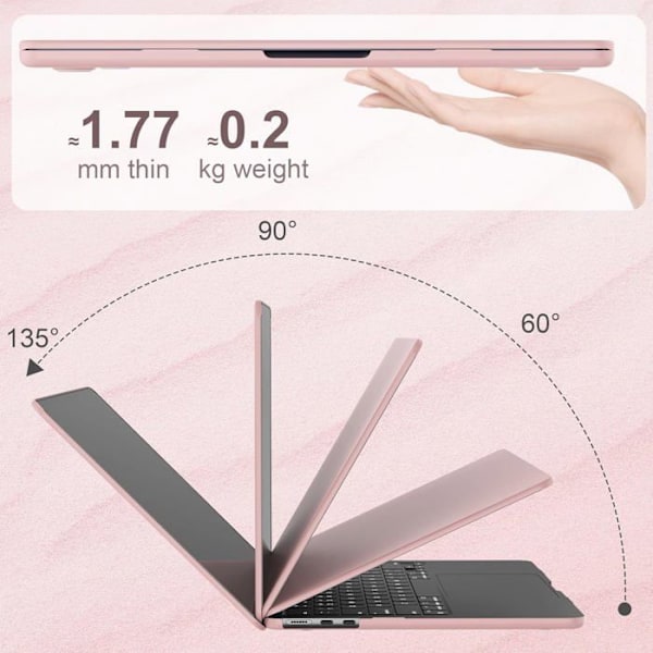 Skal Kompatibel med MacBook Air 13,6 Tommer M4 M3 M2 2025-2022 Udgivelse A3240 A3113 A2681, Beskyttelsesetui Hård Skal, Lyserød Färg: Rosa