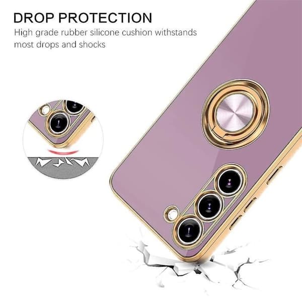 Coque - Xiaomi - Redmi Note 12 Pro 5G - Stöttålig - Silikon - 360° Rotationsring Lila