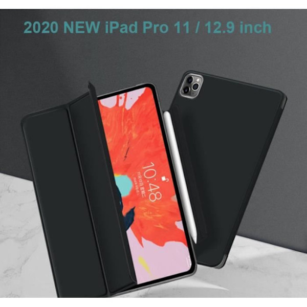 iPad Pro 11 2020-etui med Stylus-holder Auto Sleep/Wake-funktion, Cover-etui til iPad Pro 11" 2020 - Nej Svart