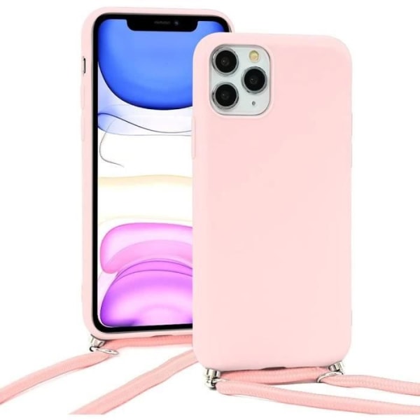 Etui med snoretræk til iPhone 11 Pro Max (6,5") Pink ensfarvet blød anti-shock anti-ridse silikone Rosa