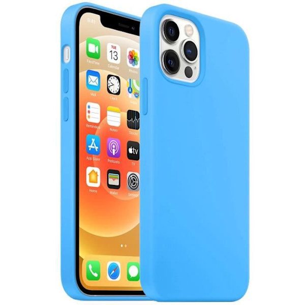 Skal för iPhone 12 - Premium - Stötabsorberande - Hal som inte glider - Blå - Mjuk Blå