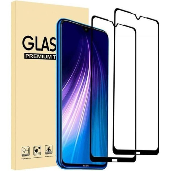 2-pak hærdet glasfilm til Xiaomi Redmi Note 8 6,3" Ultra tynd anti-ridse fuld dækning til Xiaomi Redmi Note 8