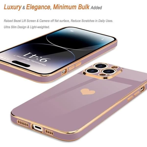Coque + Verres Trempés - E.F.CONNECTION - för iPhone 14 Pro - Stötsäker - Silikon - Lila Lila