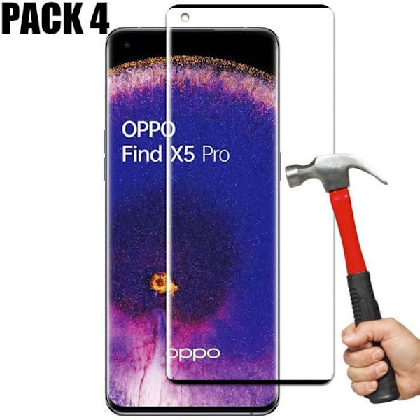 [4 delar] Transparent härdat glas för OPPO Find X5 Pro Transparent