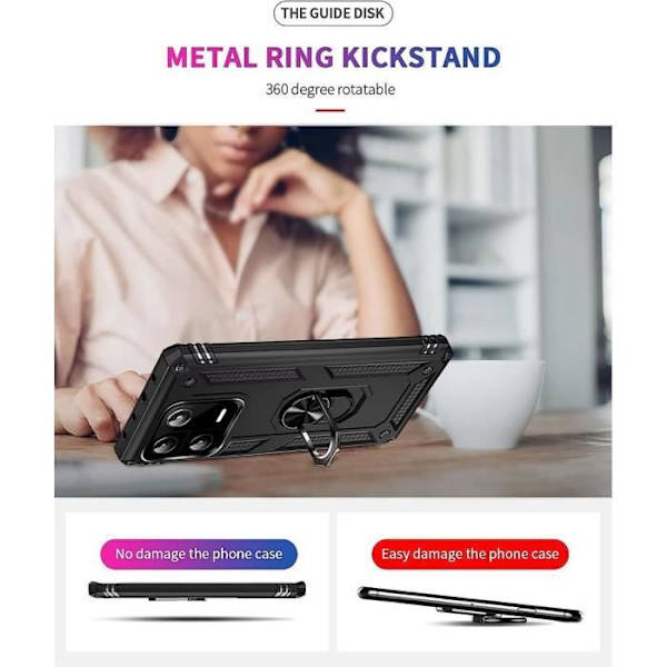 Coque og Temperede Glas - E.F.CONNECTION - Xiaomi 14 - Sort - Ridsefrit - Stødabsorberende Svart