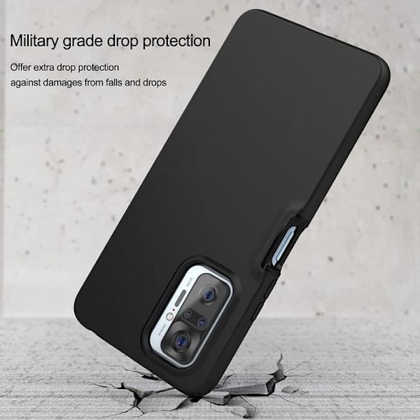 360 Integral Case för Redmi Note 10 Pro Black, Anti-Scratch Light Mjuk Svart