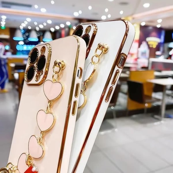 Coque - Mixte - iPhone 12 Pro Max - TPU-beskyttelse - Stødsikker - Fleksibel - Hjerte design Rosa