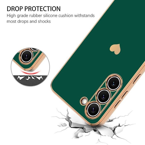 Cover til Xiaomi Redmi Note 14 5G (ikke til 4G) TPU Stødabsorberende Hjerte Mønster med Rem - Nat Grøn Nattgrönt