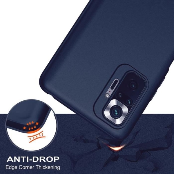 Etui til Redmi Note 10 Pro, blød og holdbar marineblå stødsikker silikone marinblå