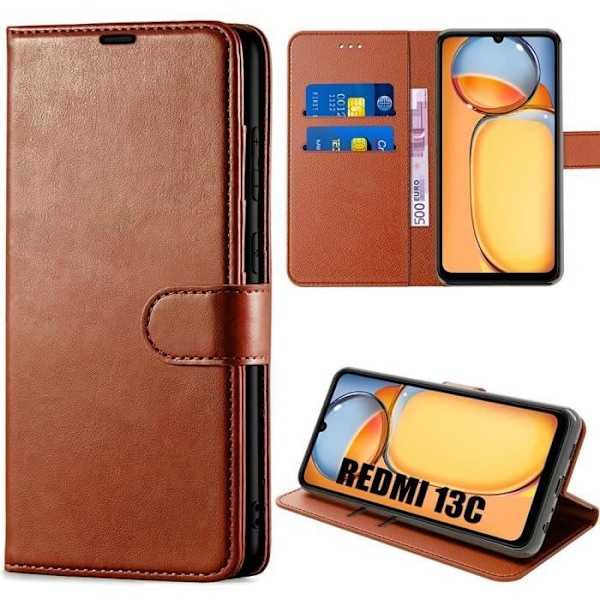 Coque Intégrale - E.F.Connection - Redmi 13C - PU Læder Rosa - Stødabsorberende - Kradsikker Rosa