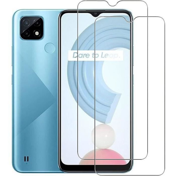 [2 stycken] Härdat glas för realme C21Y Transparent Transparent