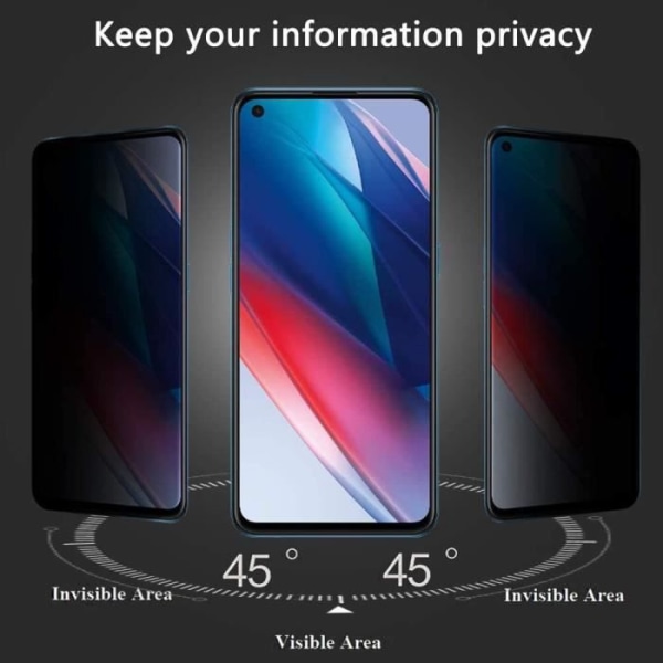 Hærdet Glas Anti Spy - OPPO - A74 - Sort - 2 Stykker - Kradsbestandig Svart