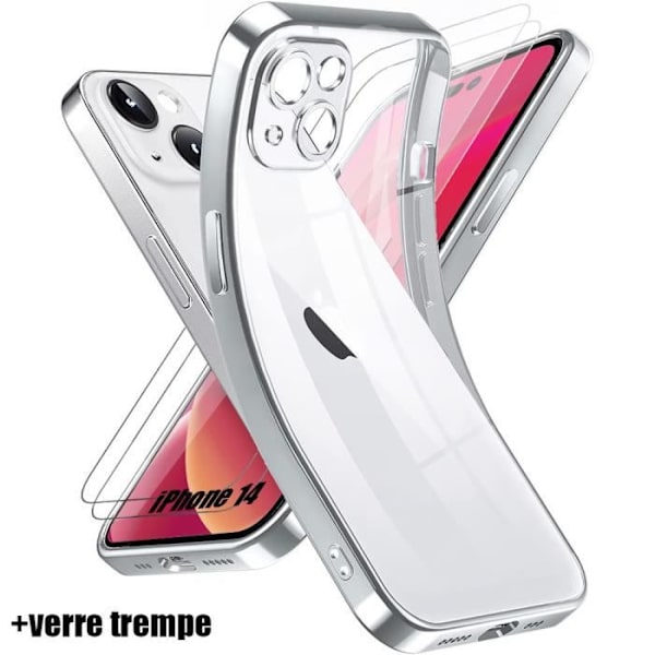 Coque - E.F.CONNECTION - för iPhone 14 - Silver - Ultra slim - Flexibel Silver