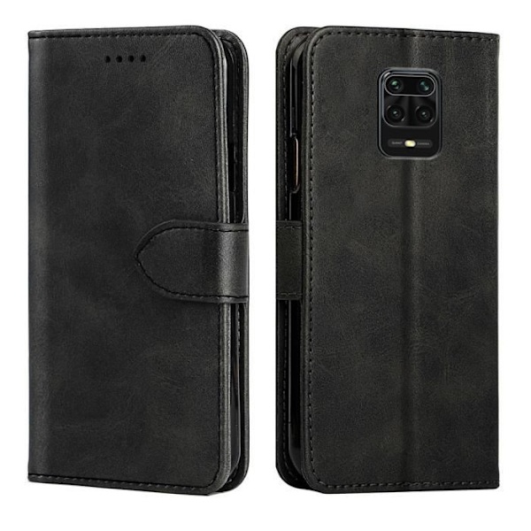 Fodral - Xiaomi - Redmi Note 9S/ Note 9 Pro - PU-läder - Svart - Integrerat stöd Svart