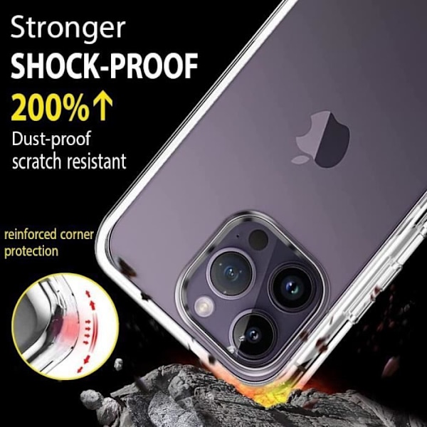Helt fodral till iPhone 15 Pro - 360° skydd Transparent Stötsäker Transparent