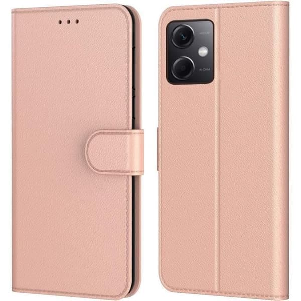 Skyddande skal - E.F.CONNECTION - Redmi Note 12 - Syntetiskt läder - Rosa - Rep resistant Rosa