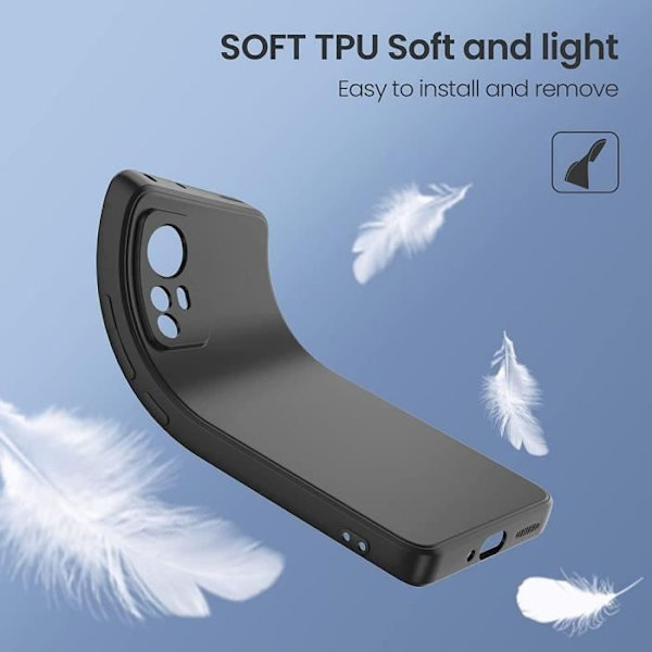 Coque - E.F.CONNECTION - För Xiaomi 12 Pro - Flexibel - Svart - Repåresistent - Stötsäker Svart