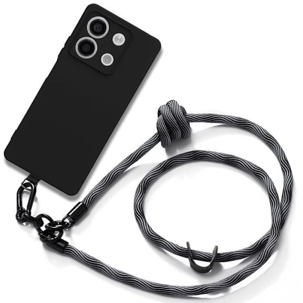 Siliconefodral - Xiaomi - Redmi Note 13 5G - Stötbeständig Skydd - Avtagbar Rem - Svart Svart