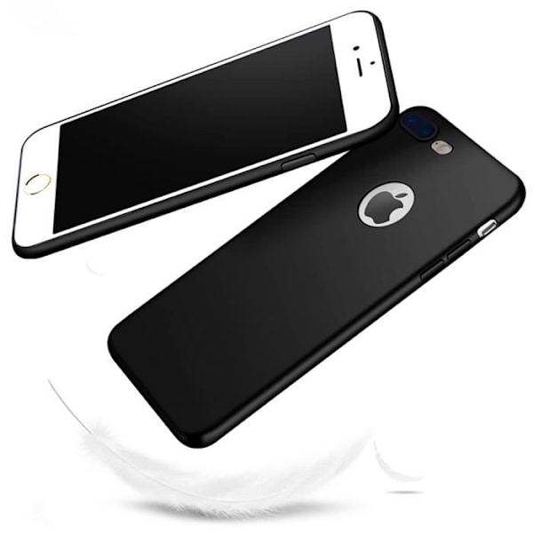 Sæt hærdet glas + iPhone 8-etui (4,7') Stødsikker silikone TPU Matt Gel Ultra Slim - Sort Svart