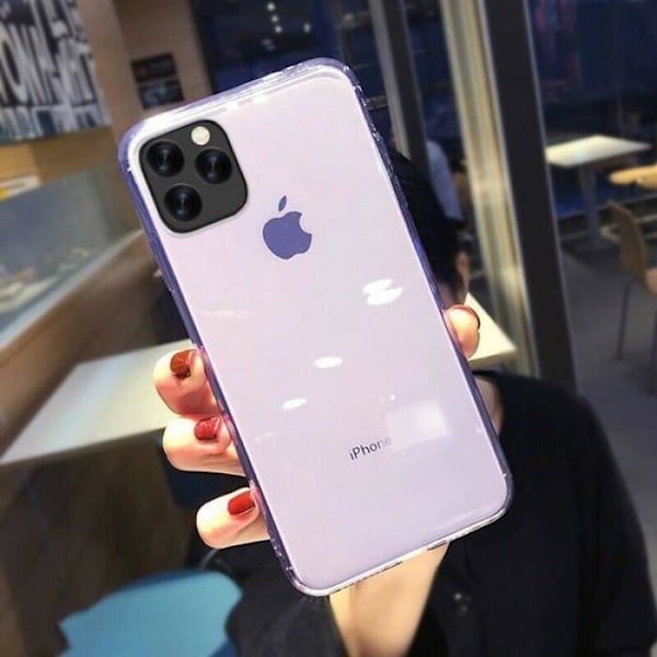 Silikone etui til iPhone 12 Mini Bumper Anti-Scratch - Lilla Halvtransparent lila