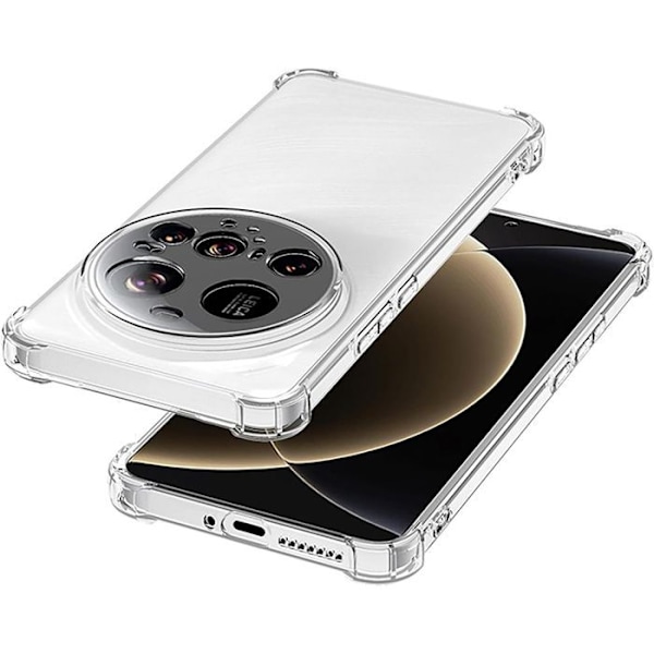 "Coque + 2 Glas med dämpning för Xiaomi 15 Ultra, Skydd med 4 Förstärkta Hörn Transparent silikon" Transparent