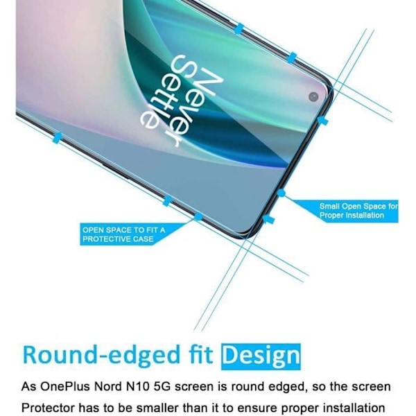 Skyddsfyllm - E.F.CONNECTION - One Plus Nord N10 5G - 2-pack - Högt motstånd - Repfria Transparent
