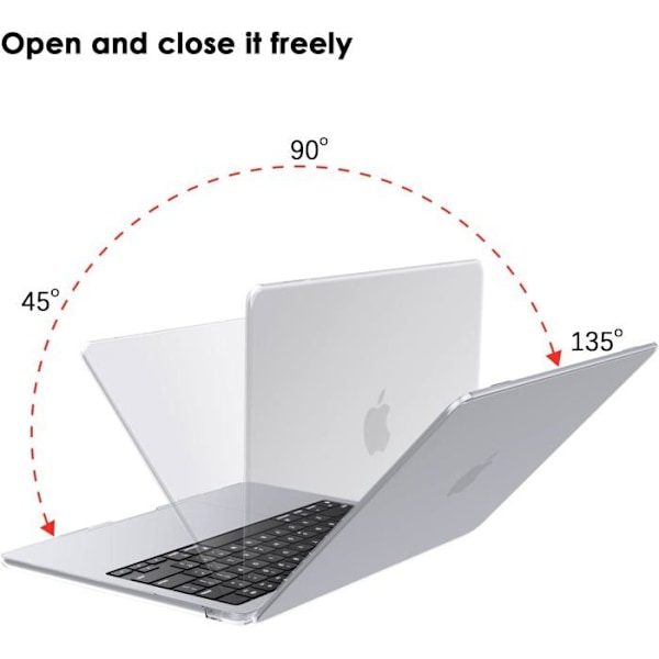 Coque kompatibel med MacBook Air 13 tum M4 A3240 M3 A3113 M2 A2681, Utgiven 2025 2024 2022, Skyddsfodral [A1] Färg: Transparent kristall