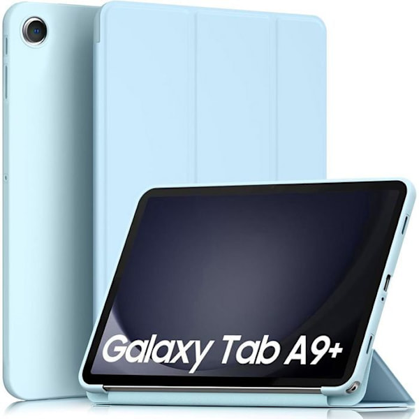 Skyddshölje - E.F.Connection - för Samsung Galaxy Tab A9 Plus - Blå - Fällbart Stöd - Automatisk Lock Blå