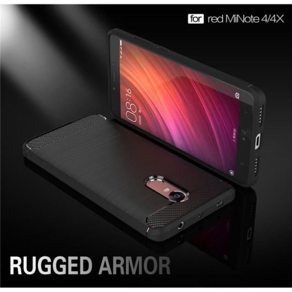 Carbon Fiber Resilient TPU Shockproof Protective Armor Case til Xiaomi RedMi Note 4/4X - KNS SHOP