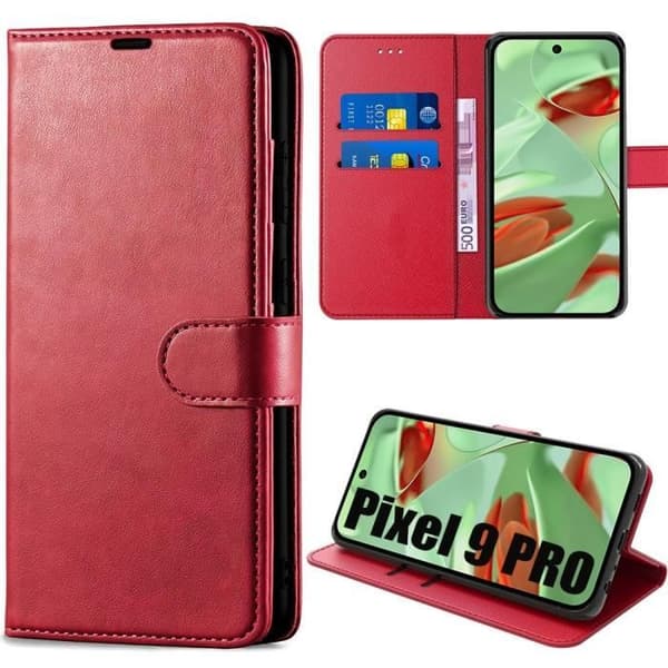 "Skal - E.F.CONNECTION - för Google Pixel 9 Pro - Flexibel - Magnetisk - Röd" Röd