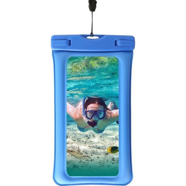 Flydbar vandtæt pose til smartphone Universal vandtæt taske dykkercover Xiaomi Redmi Note 7,Redmi 7,Mi 9,Redmi Go -blå