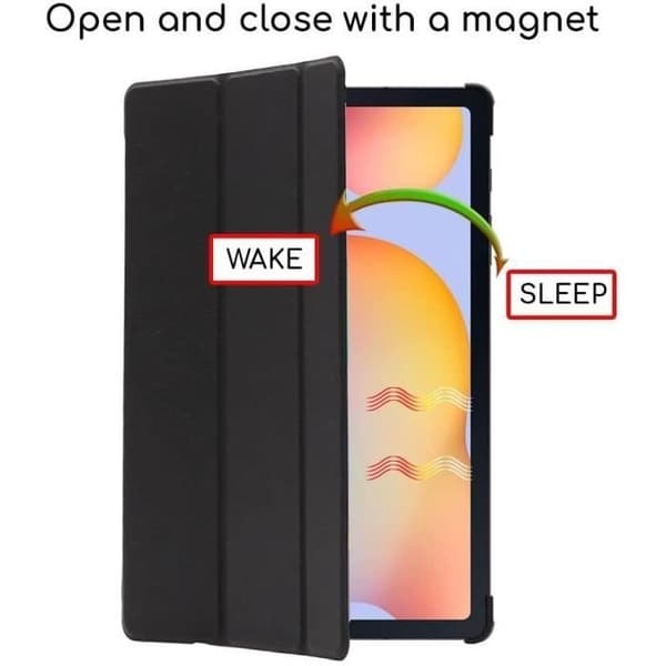 Coque Tablet - E.F.CONNECTION - för Samsung TAB S6 Lite - Stötsäker - Stöd - Svart Svart
