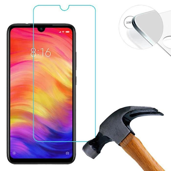 Lusee 2 x härdat glas skärmskydd för Xiaomi Redmi 8 6,22 tum Transparent 9H 2,5D