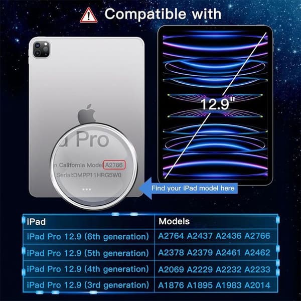 Härdat Glas - E.F.CONNECTION - för iPad Pro 12,9" - Hög Hårdhet - Lätt Installation - Transparent