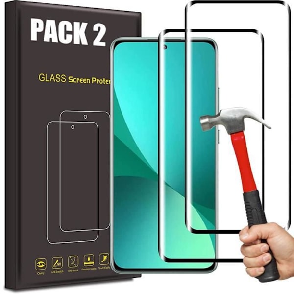 Lot-2 härdat glas för Xiaomi 12-12X High Definition skärmskydd Transparent