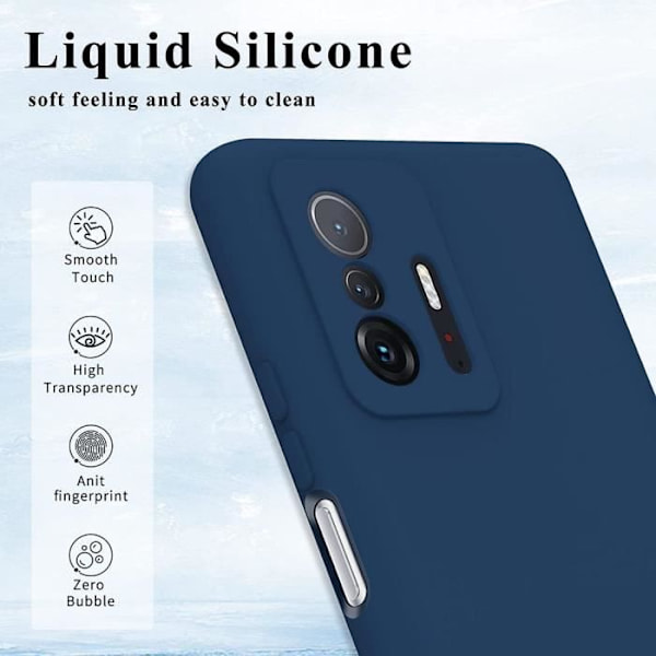 Coque - Xiaomi - 11T Pro - TPU Mjuk - Stötskydd - Mikrofiberfoder marinblå