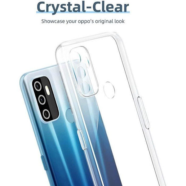 Fodral för OPPO A53S (6,5") + högresistans anti-chock silikon härdat glas Transparent