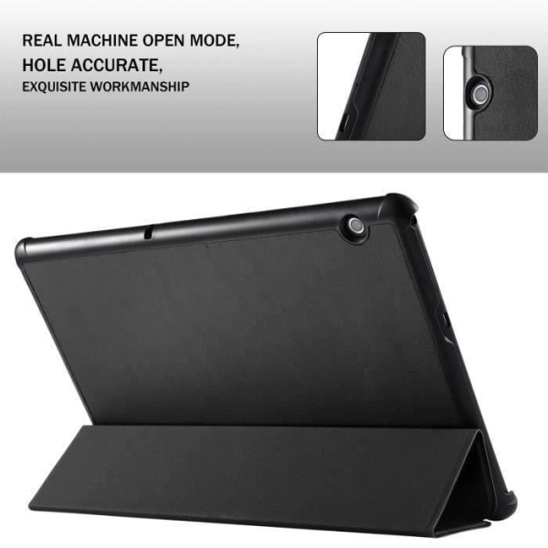 Etui - Huawei - MediaPad T5 10 - Ultra Slim - PU Læder - Sort Svart