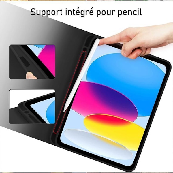 Coque Tangentbord för iPad A16 (11") / iPad 10 2022 (10,9" 10e Generation) Syntetiskt Läder med Bluetooth Tangentbord