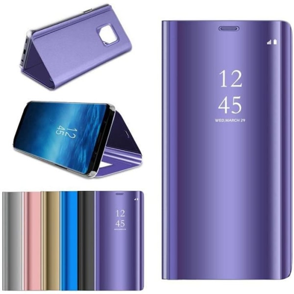Juce®-fodral för Samsung Galaxy S9 Smart Case Cover Clear View Flip Cover-fodral Spegel Stötsäkert skal - Lila