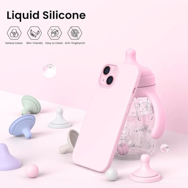 Siliconefodral - iPhone - 15 Plus - Stötabsorberande - Ultra Slim - 2 Härdat Glas Rosa