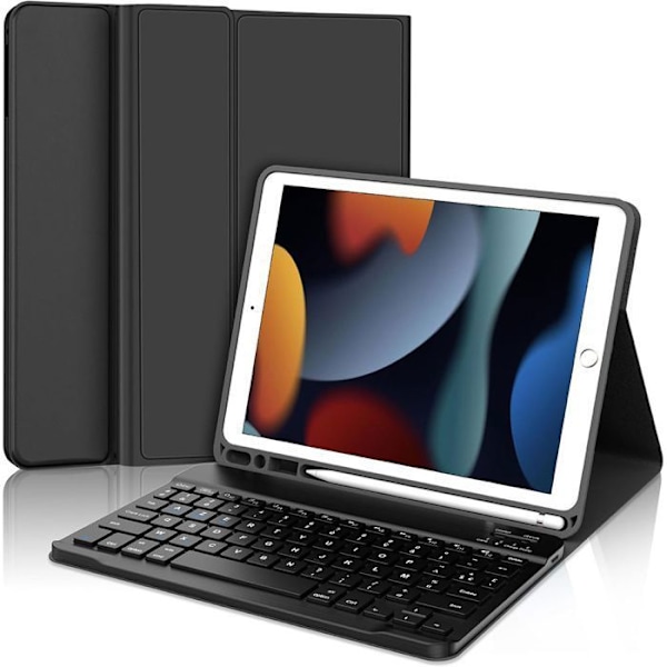 Coque Tangentbord för iPad 10,2 Tum (7/8/9:e Generationen, 2019/2020/2021) Skydd i Syntetläder med Bluetooth Tangentbord