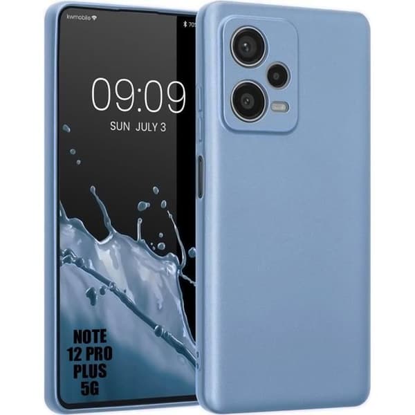 Coque en silicone - E.F.CONNECTION - För Xiaomi Redmi Note 12 Pro Plus 5G - Stötskydd - Rep- och reptålig - Blå Blå