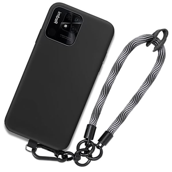 Coque - Xiaomi - Redmi 10C - Stötsäker - Anti-Repor - Avtagbart Armband Grå Svart grå
