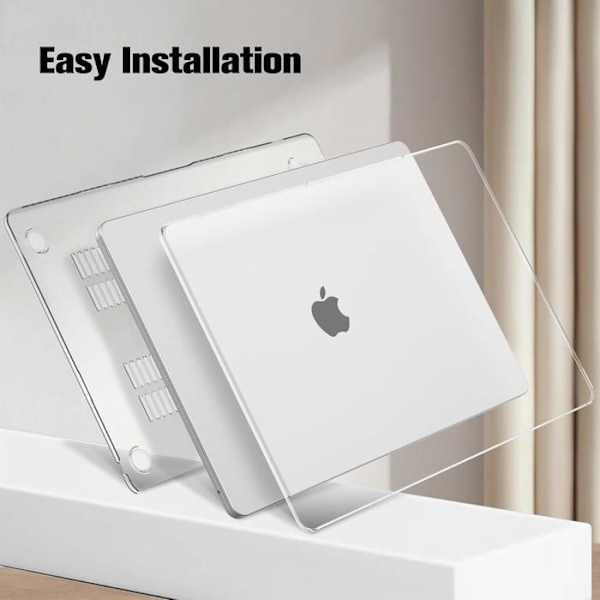 Coque kompatibel med MacBook Air 15 Tommer M4 M3 M2 (A3241/A3114/A2941, 2025/2024/2023) - Tynd og let hård skal etui Färg:*Transparent Kristallin