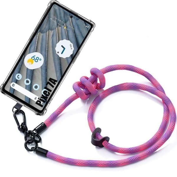 Coque - E.F.CONNECTION - för Google Pixel 7a - Förstärkt kant skydd - Repfria - Rosa rem Rosa