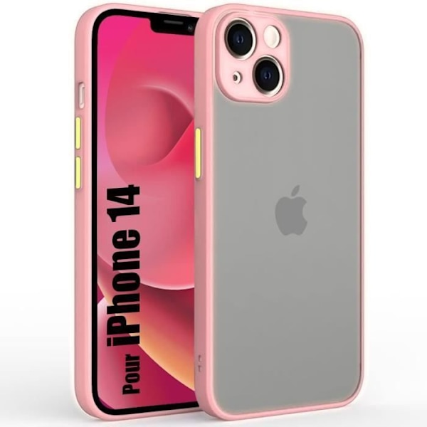 Beskyttelsescover til iPhone 14 - E.F.CONNECTION - Mat Silikone - Pink - Anti-shock Rosa