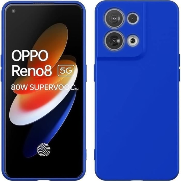 TPU-fodral för OPPO Reno 8 5G Blue + 2 skärmskydd i härdat glas Blå