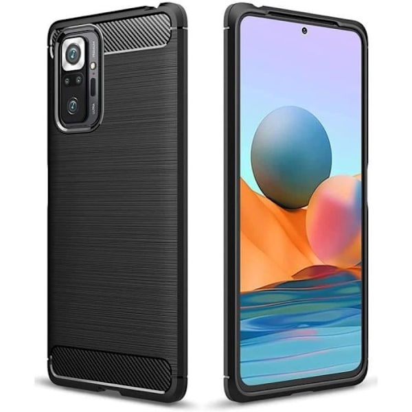 Skyddsfodral för Redmi Note 10 4G - E.F.CONNECTION - Stållinor - Mjuk - Svart Svart