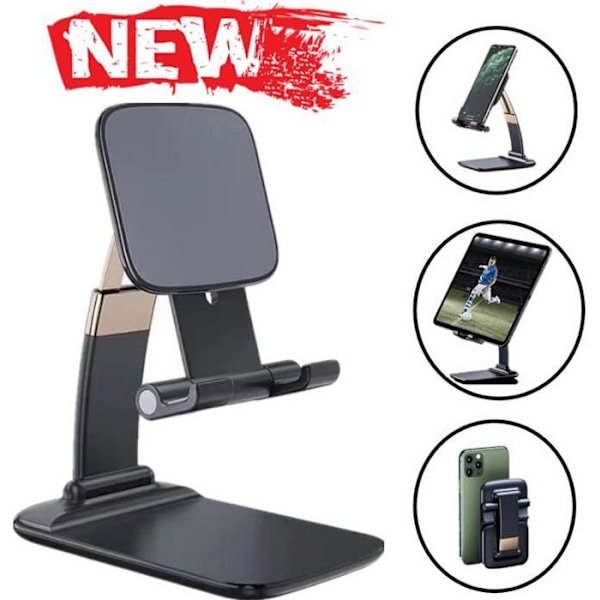 Telefon-/tabletholder, Justerbar Mobiltelefon Skrivebordsholder Foldbar Dock Stand Bordholder til iPhone 12/11 Pro/X